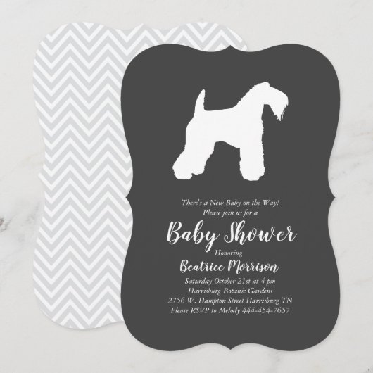 Ierse Kerry Blue Te hond baby shower geslacht neut Kaart (Voorkant / Achterkant)