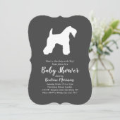 Ierse Kerry Blue Te hond baby shower geslacht neut Kaart (Staand voorkant)