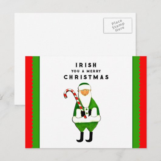 Ierse kerst groeten feestdagenkaart (Voorkant / Achterkant)