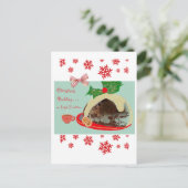 Ierse kerst pudding feestdagenkaart (Staand voorkant)