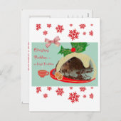 Ierse kerst pudding feestdagenkaart (Voorkant / Achterkant)