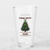 Ierse kerstboom met Shamrocks Glass Glas (Achterkant)