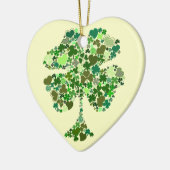Ierse kerstboomornament met vierbladige klaverhart keramisch ornament (Links)