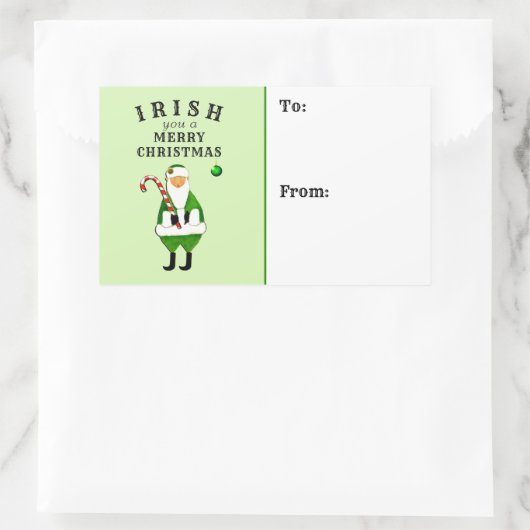 Ierse kerstcadeaulabels rechthoekige sticker (Tas)