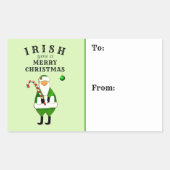 Ierse kerstcadeaulabels rechthoekige sticker (Voorkant)
