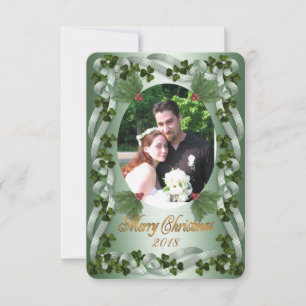 Ierse kerstkaart shamrocks bedankkaart
