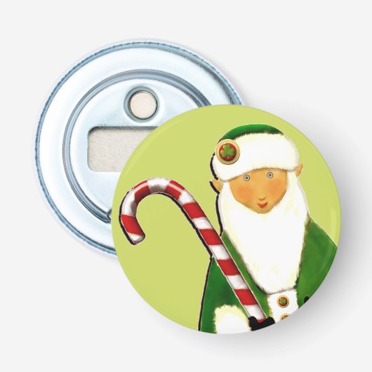 Ierse Kerstmis Button Flesopener (Voorkant)