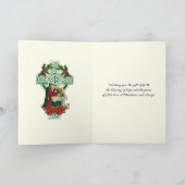 Ierse kerststal Maagd Maria Jezus Poinsettias  Feestdagen Kaart (Binnen)