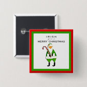 Ierse kerstwens vierkante button 5,1 cm (Voorkant /achterkant)