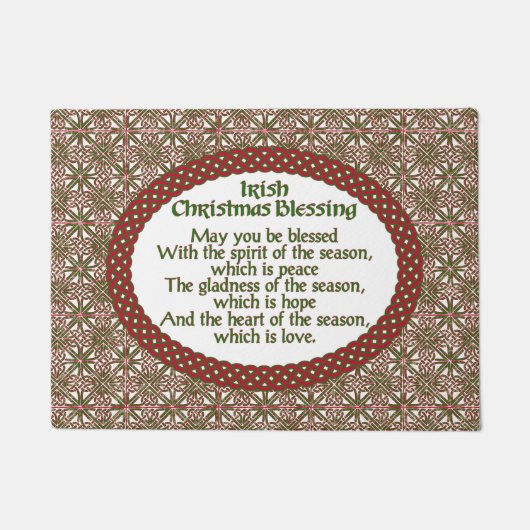 Ierse kerstzegen, rode groene Keltische feestdag Deurmat (Voorkant)