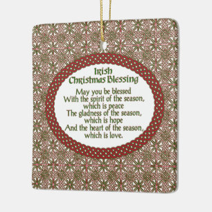 Ierse kerstzegen, rode groene Keltische feestdag Keramisch Ornament