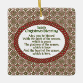 Ierse kerstzegen, rode groene Keltische feestdag Keramisch Ornament (Voorkant)