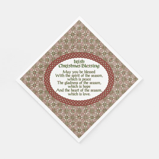 Ierse kerstzegen, rode groene Keltische feestdag Servetten (Hoek)