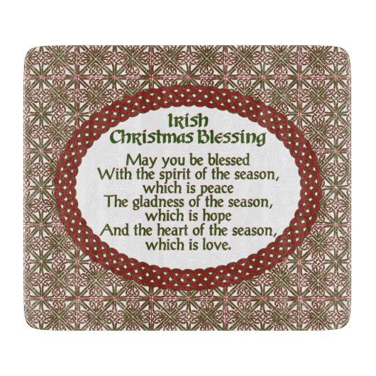 Ierse kerstzegen, rode groene Keltische feestdag Snijplank (Voorkant)