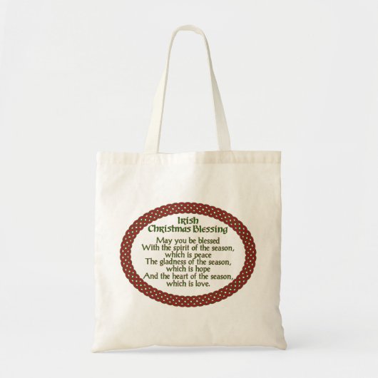 Ierse kerstzegen, rode groene Keltische feestdag Tote Bag (Voorkant)