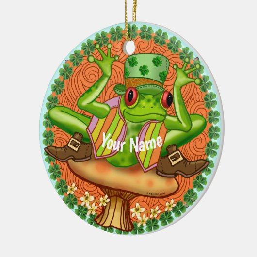 Ierse kikker keramisch ornament (Links)