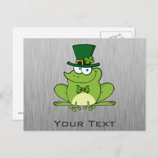 Ierse kikker; Metaalblik Briefkaart (Voorkant / Achterkant)