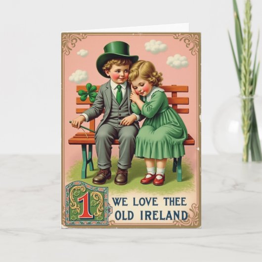 Ierse Kinderen Vintage Thema Kaart (Voorkant)