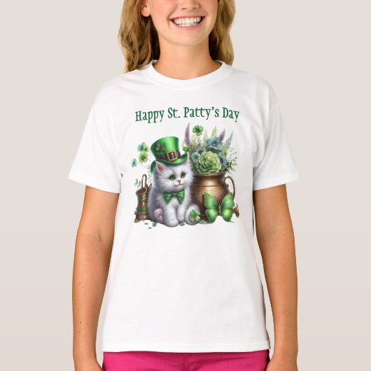 Ierse kitten voor St. Patrick's Day T-shirt (Voorkant)