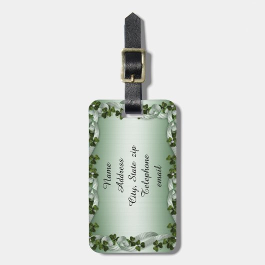 Ierse klaver bagagelabel (Voorkant verticaal)