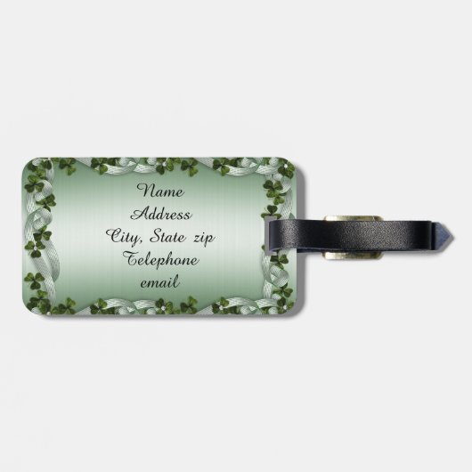 Ierse klaver bagagelabel (Achterkant horizontaal)