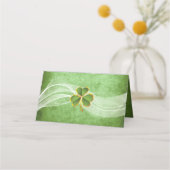 Ierse klaver en sluier bruiloft gevouwen escort ka plaatskaartje (Achterkant)