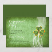 Ierse klaver en sluier huwelijksverlovingsfeest kaart (Voorkant / Achterkant)