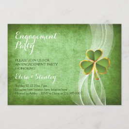 Ierse klaver en sluier huwelijksverlovingsfeest kaart