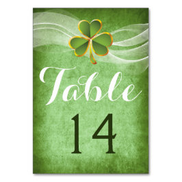 Ierse klaver en sluier trouwtafel nummer kaart