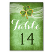 Ierse klaver en sluier trouwtafel nummer kaart (Voorkant)