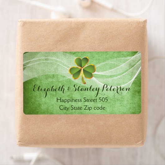 Ierse klaver en witte sluier groene Ierse bruiloft Etiket (Insitu)