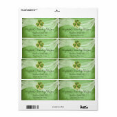Ierse klaver en witte sluier groene Ierse bruiloft Etiket (Full Sheet)