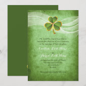 Ierse klaver groen Saint Patrick's Day bruiloft Kaart (Voorkant / Achterkant)
