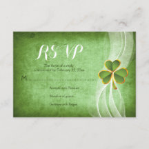 Ierse klaver groen St. Patrick's Day bruiloft RSVP