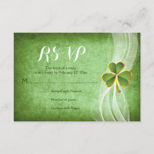 Ierse klaver groen St. Patrick's Day bruiloft RSVP Kaartje