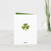 Ierse klaver groen wit strepen bruiloft Dank je Bedankkaart (Achterkant)
