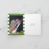 Ierse klaver groen wit strepen bruiloft Dank je Bedankkaart (Binnen)