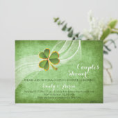 Ierse klaver groene bruiloft koppels douche kaart (Staand voorkant)