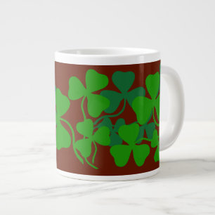 Ierse klaver, groene klaver /rode koffiekop/mok grote koffiekop