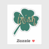 Ierse klaver handlettering St. Patrick's Day naam Sticker (Vel)