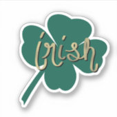 Ierse klaver handlettering St. Patrick's Day naam Sticker (Voorkant)