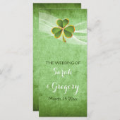 Ierse klaver & sluier groen bruiloft programma programmakaart (Voorkant / Achterkant)