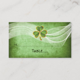 Ierse klaver & sluier groen Ierse bruiloft plaats  Plaatskaartje