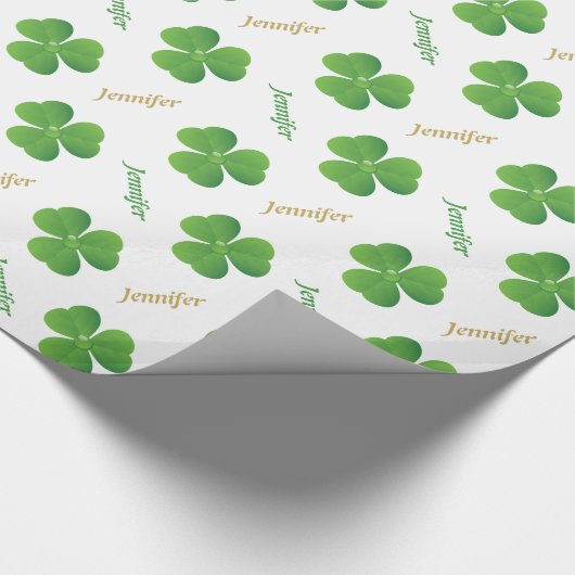 Ierse klaver St. Patrick's Day Cadeaupapier (Hoek)