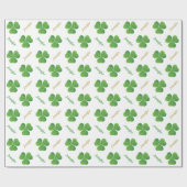 Ierse klaver St. Patrick's Day Cadeaupapier (Vlak)