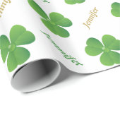 Ierse klaver St. Patrick's Day Cadeaupapier (Rol Hoek)