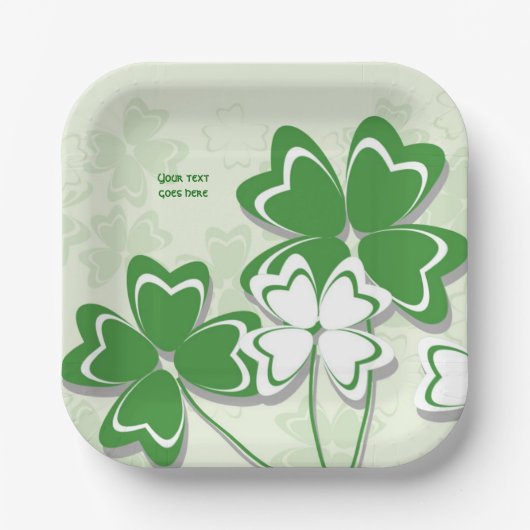 Ierse klavershamrock St. Patrick's Day Papieren Bordje (Voorkant)