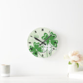  Ierse klavershamrock St. Patrick's Day Ronde Klok (Huis)