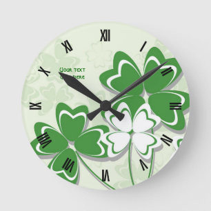 Ierse klavershamrock St. Patrick's Day Ronde Klok