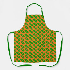 Ierse klavertjes Oranje en Groen Schort